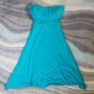 Teal Strapless Dress